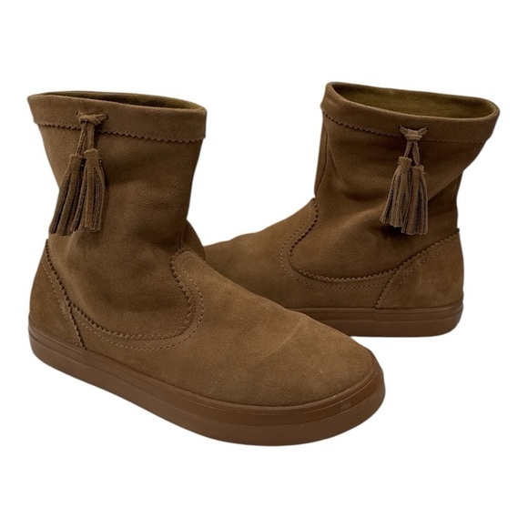 CROCS LODGEPOINT SUEDE PULL ON CROCBAND WINTER HIGH SNOW BOOT~Brown Tan size 10 - Picture 10 of 10